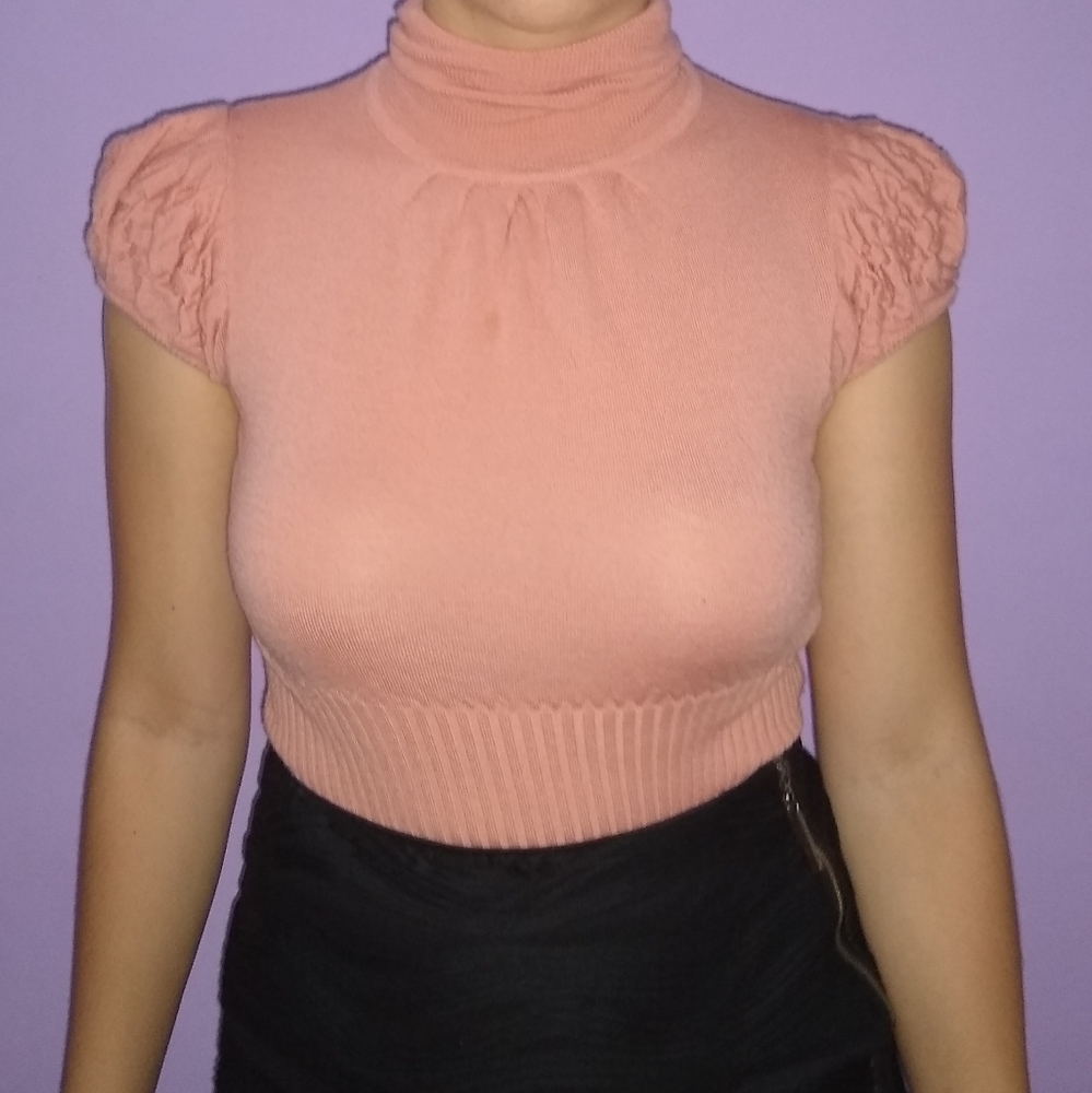 MODA INTERNATIONAL Vintage Turtleneck Sweater Pink